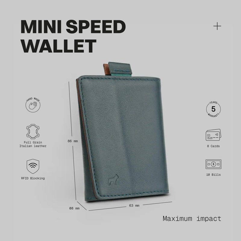 The Frenchie Co. - Speed Wallet Mini - Ultra-Slim RFID Card Holder - Quick-Access Pull Tab - Minimalist Front Pocket Wallet in Full-Grain Italian Leather - Image 2